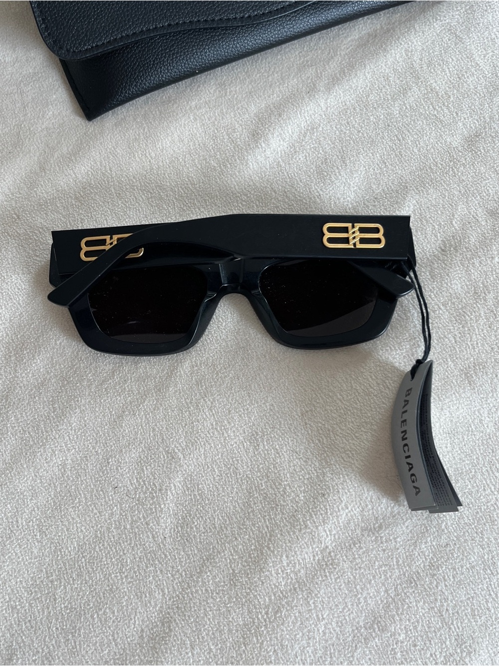 Balenciaga Square-Frame Acetate Sunglasses Black Womens BB0234S NWT - Picture 8 of 15